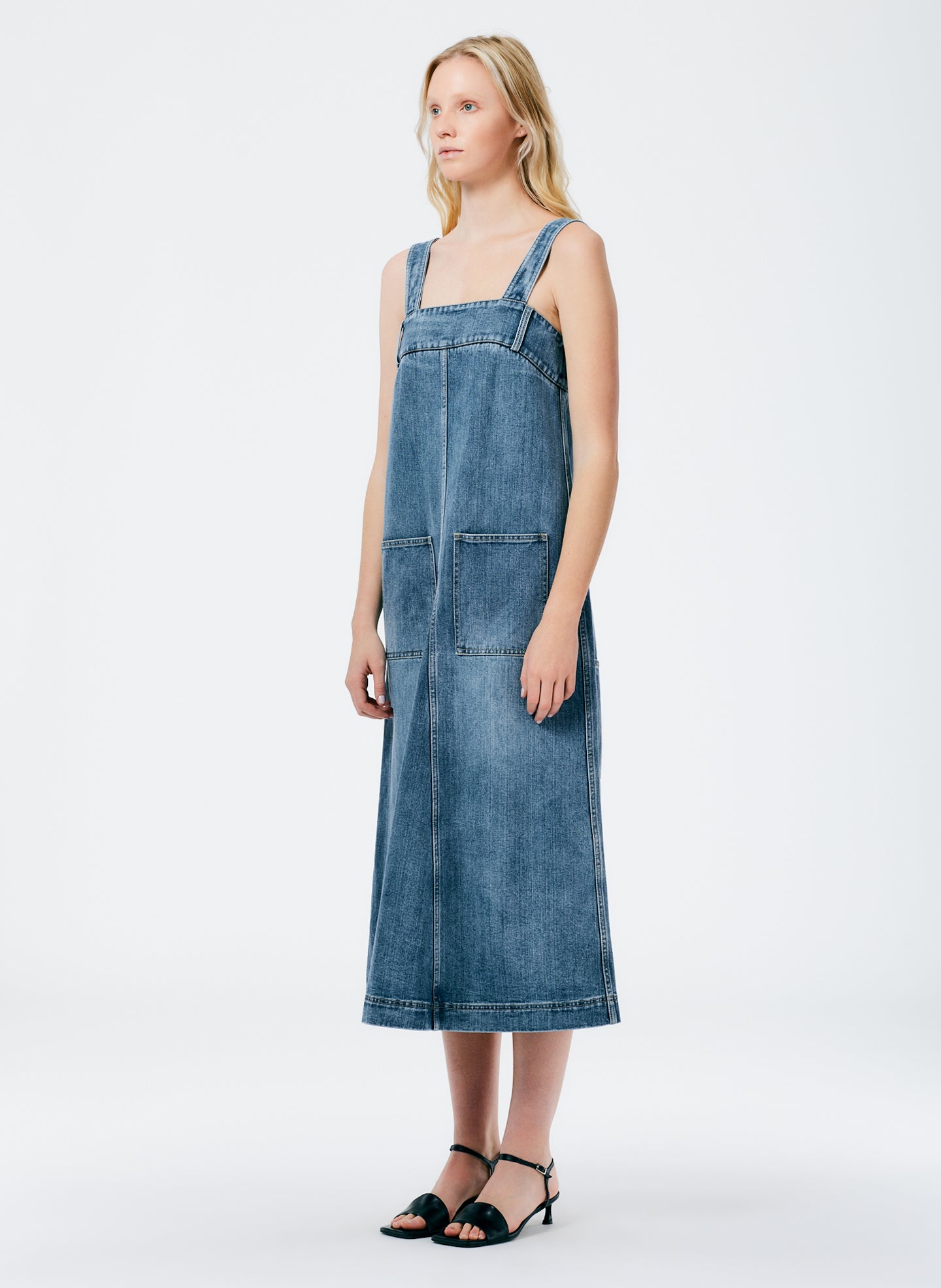 Classic Blue / 00 / S123DW1572 Classic Wash Denim Midi Overall Dress Classic Blue / 00 / S123DW1572 Classic Wash Denim Midi Overall Dress