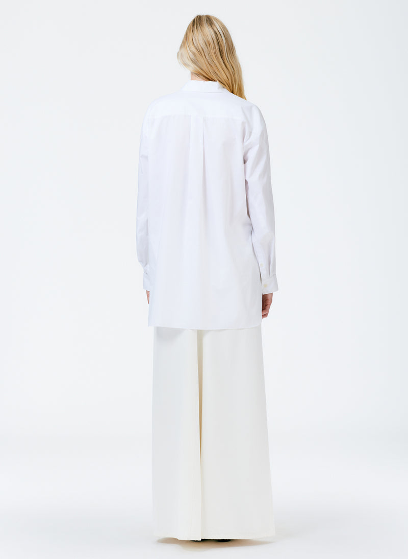 Eco Poplin Twisted Sleeve Shirt White-4