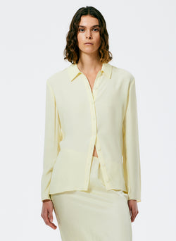 Feather Weight Eco Crepe Slim Shirt Dusty Yellow-1