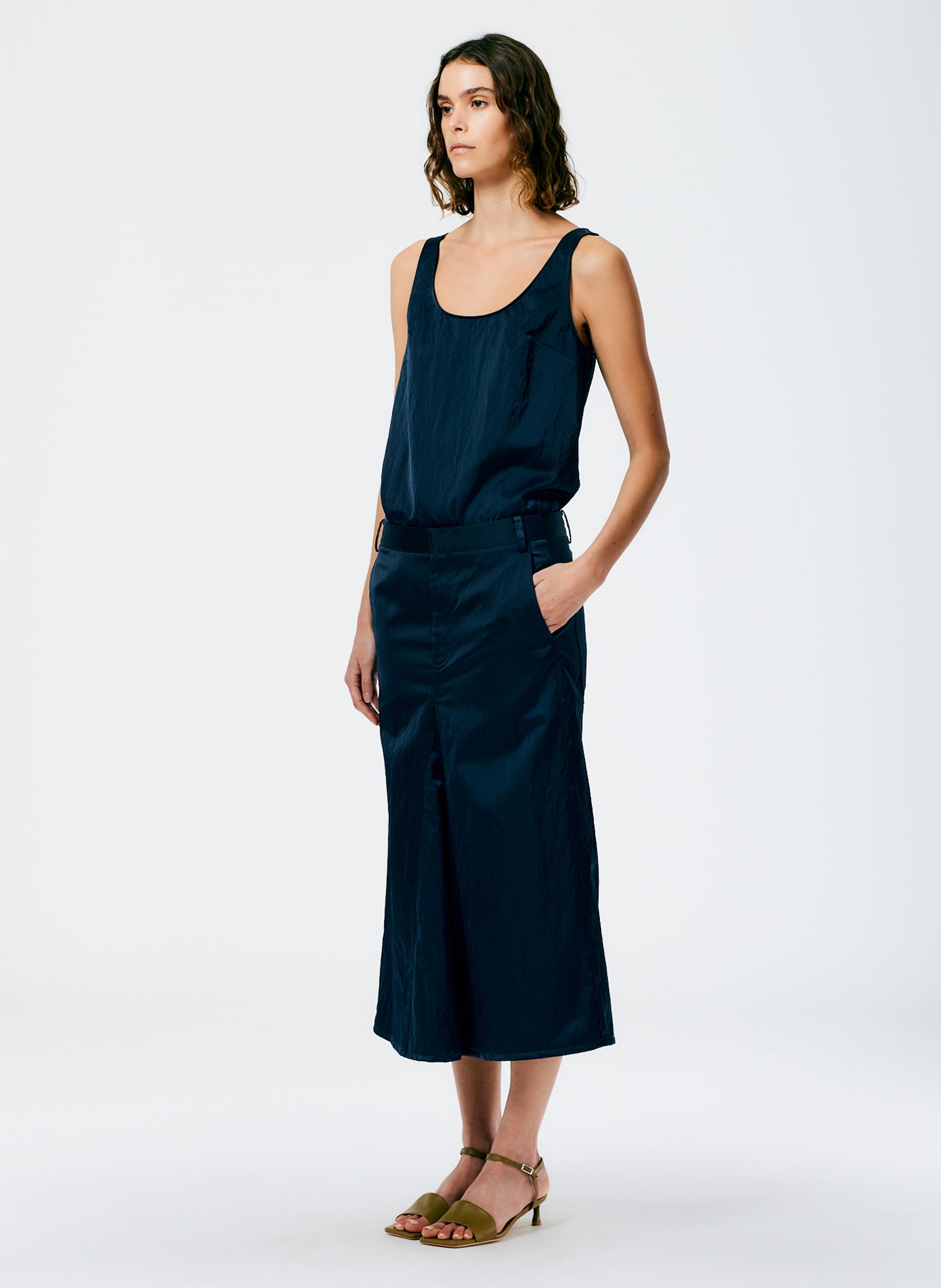 tibi eco silk pleated godet dress Tibi Black Eco Silk Pleated Godet Dress ref.JC1751082 (Sold)