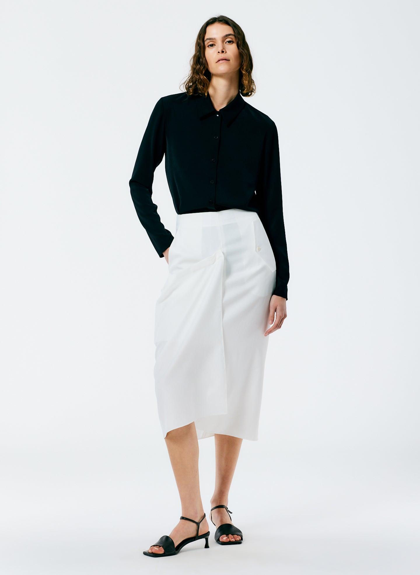 Lancaster Lyocell Draped Skirt - Ivory-1