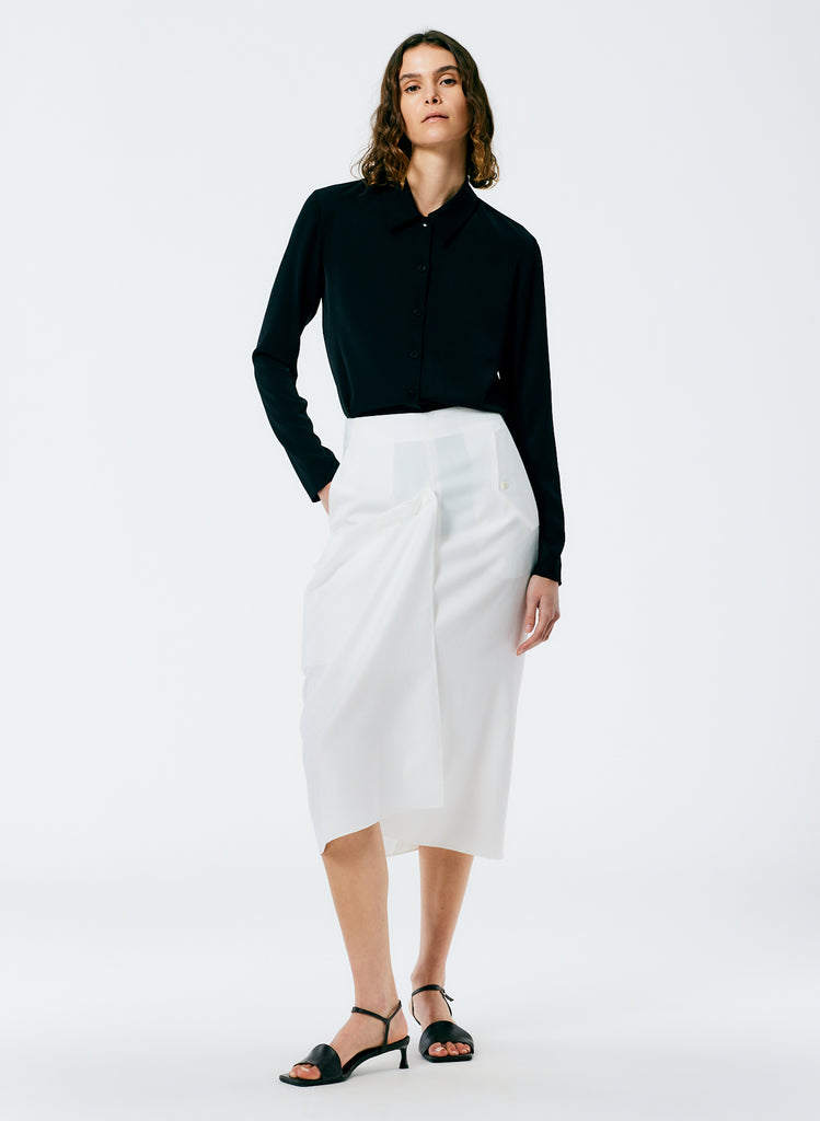 Zara | Skirts | Zara Draped Skirt Light Khakizara Formal Midi Skirtzara  Office Skirt | Poshmark