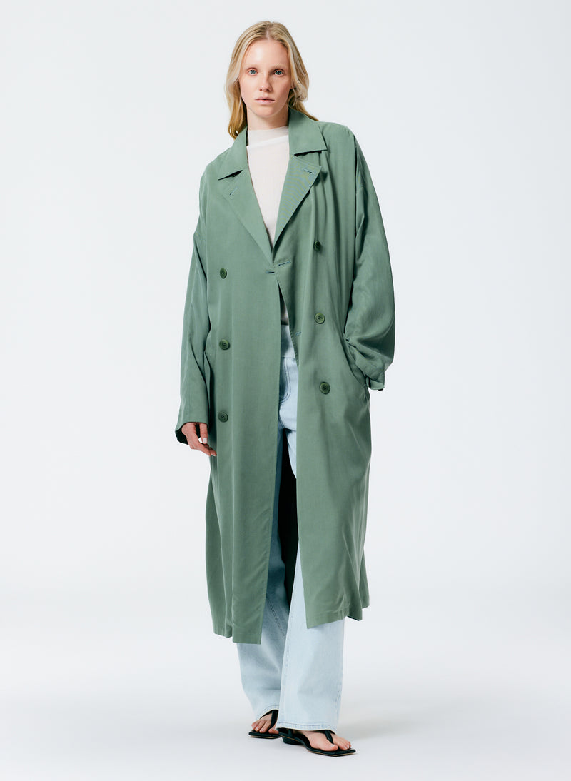 Lancaster Lyocell Trench Sage Green-1