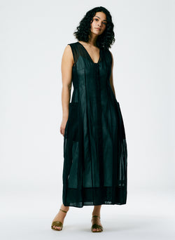 Starch Cotton Organza Dress Black-1
