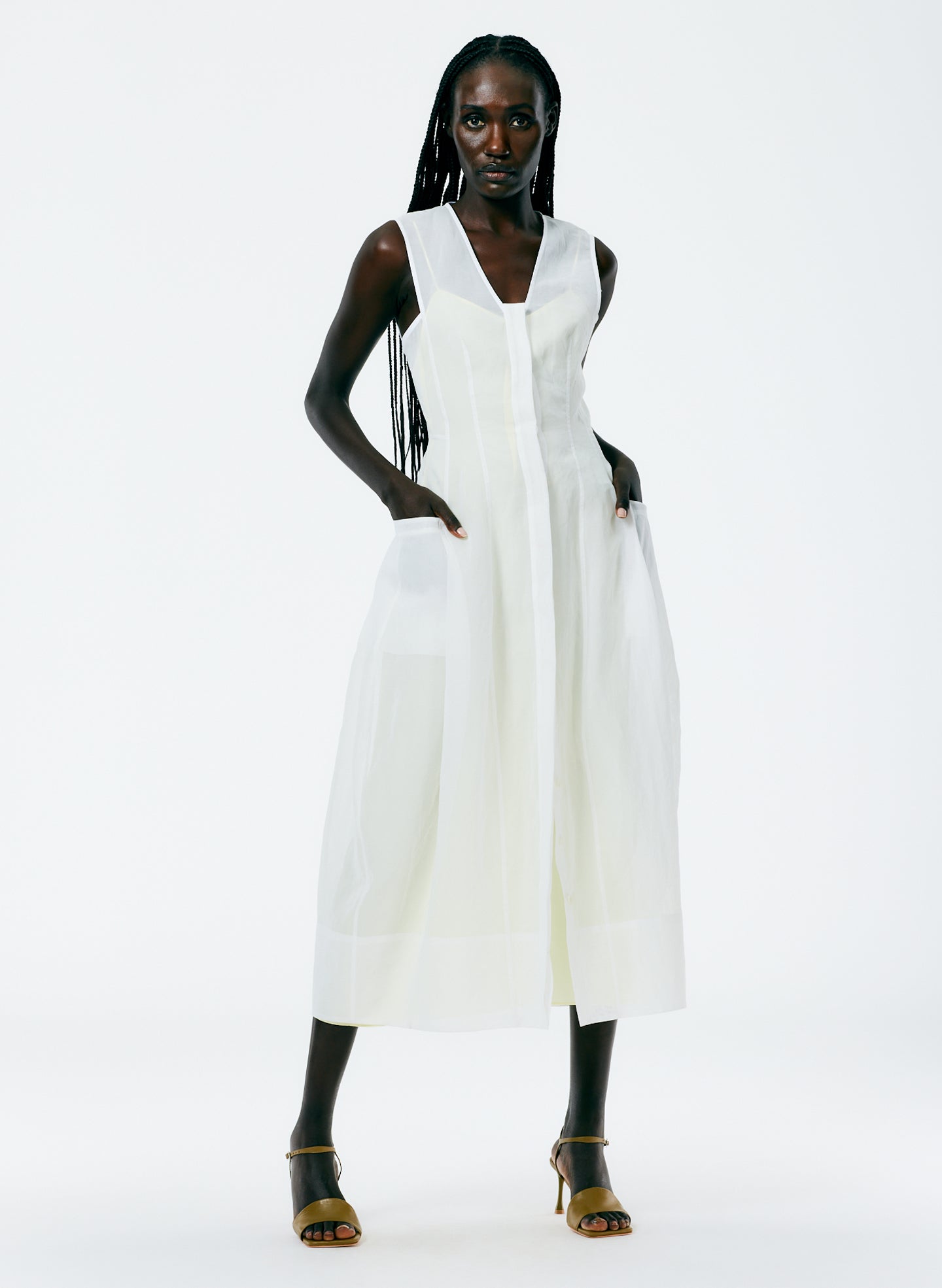 cotton organza dress Fit-and-Flare Midi Dress in Cotton Organza peach / 6