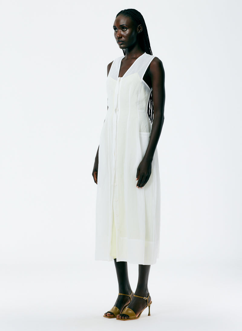 Starch Cotton Organza Dress White-3