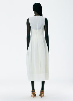 Starch Cotton Organza Dress White-4