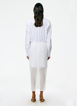 Sheer Gauze Maxi Pencil Skirt White-4