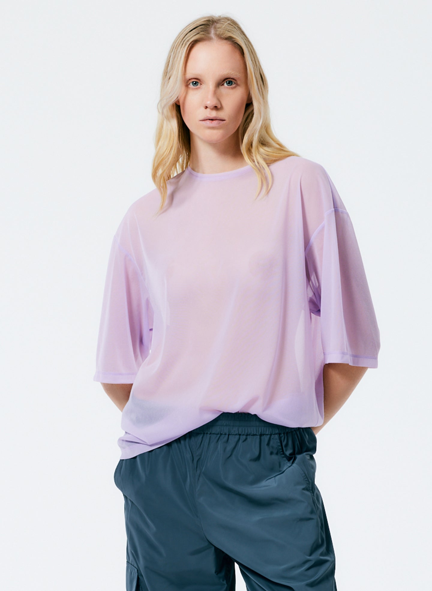 Sheer Gauze Easy T-Shirt - Dusty Lavender-1