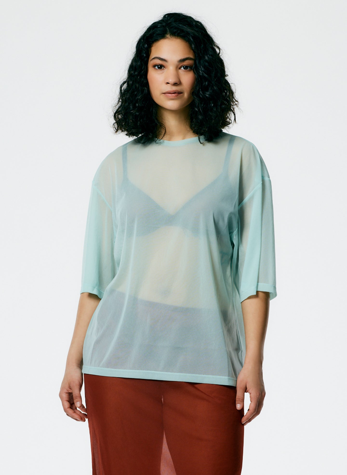 Sheer Gauze Easy T-Shirt - Mint-1