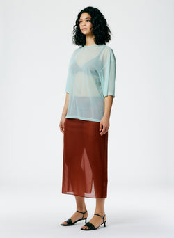 Sheer Gauze Maxi Pencil Skirt Driftwood-4