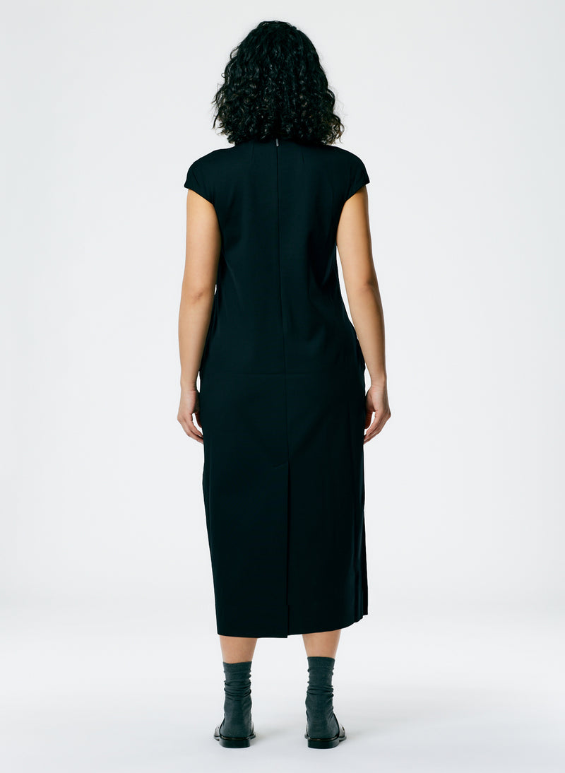Compact Ultra Stretch Knit Lean Sleeveless Dress Black-5