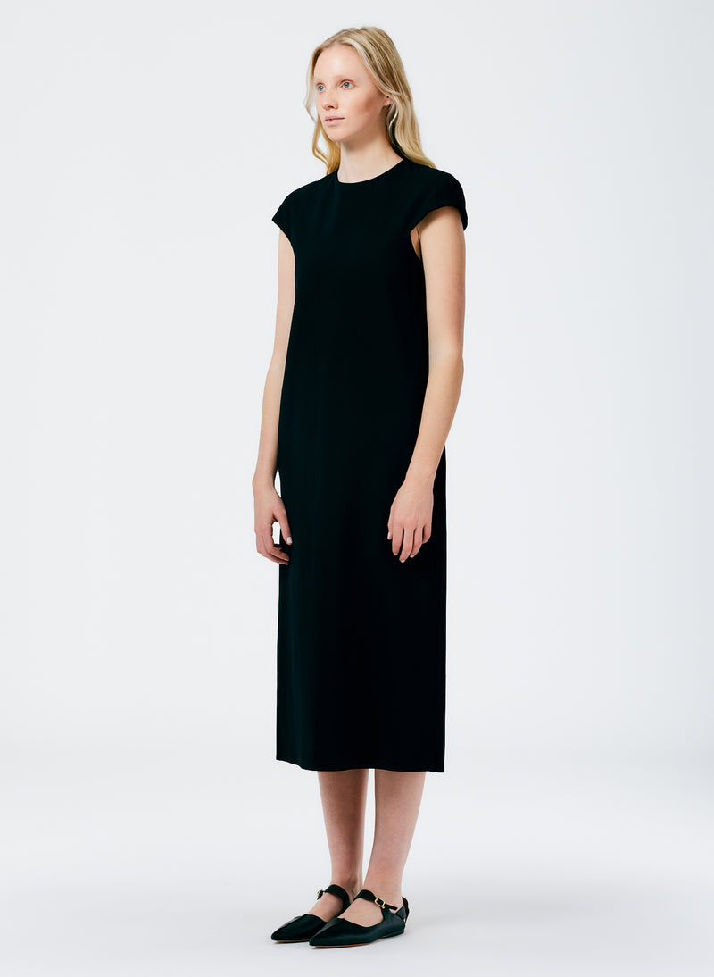 Compact Ultra Stretch Knit Lean Sleeveless Dress Black-2