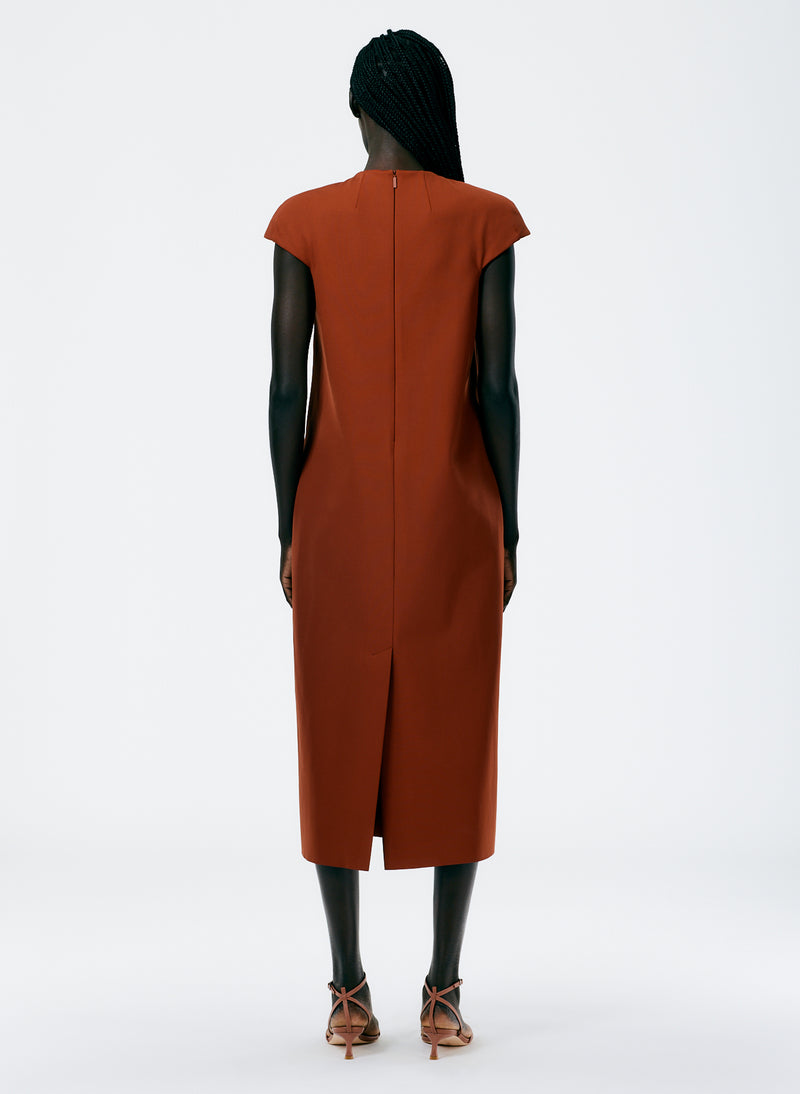 Compact Ultra Stretch Knit Lean Sleeveless Dress Redwood-3