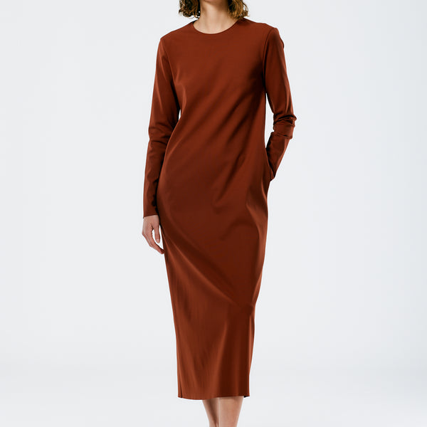 Compact Ultra Stretch Knit Long Sleeve Open Back Dress – Tibi Official