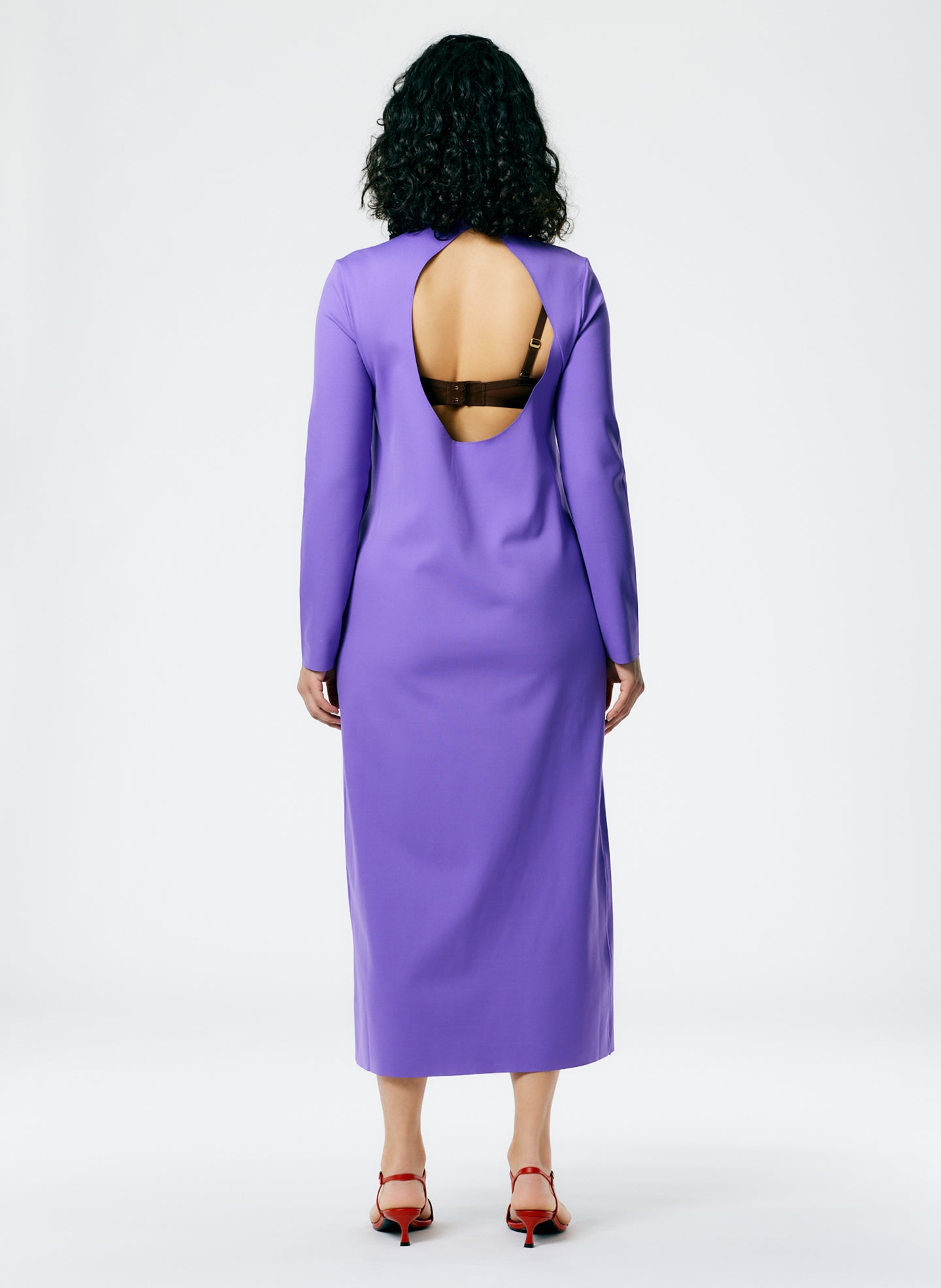 Compact Ultra Stretch Knit Long Sleeve Open Back Dress Tibi Official Compact Ultra Stretch Knit Long Sleeve Open Back Dress Tibi Official