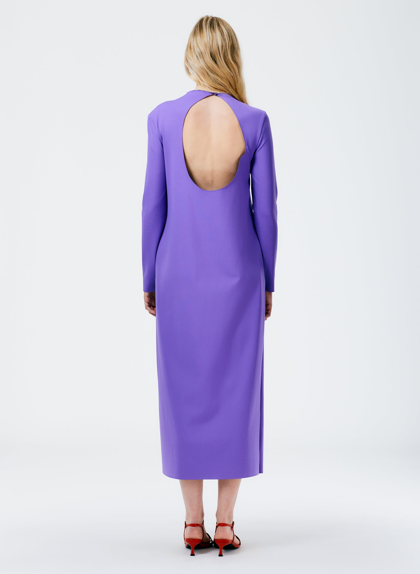 Compact Ultra Stretch Knit Long Sleeve Open Back Dress Tibi Official Compact Ultra Stretch Knit Long Sleeve Open Back Dress Tibi Official