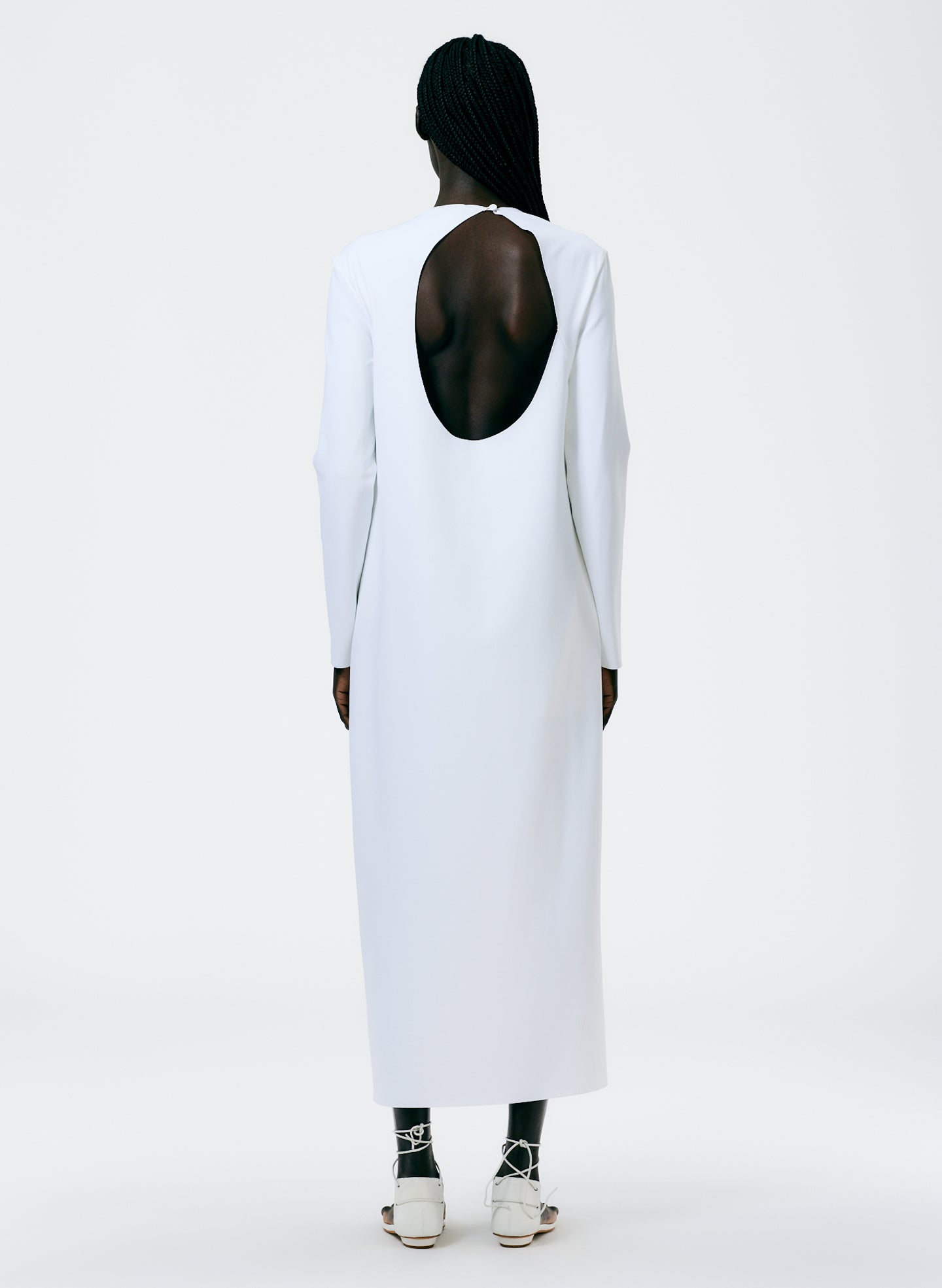 Compact Ultra Stretch Knit Long Sleeve Open Back Dress Tibi Official Compact Ultra Stretch Knit Long Sleeve Open Back Dress Tibi Official