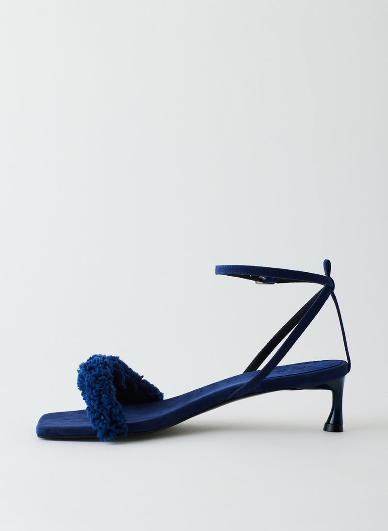 Cameron Suede & Faux Shearling Sandal Navy-02