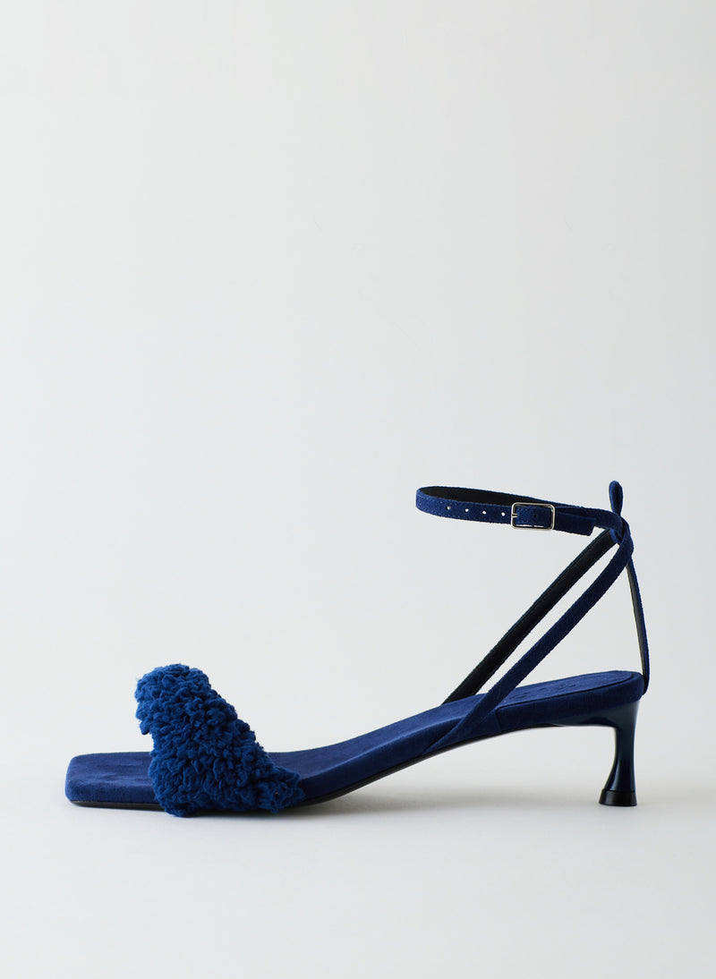 Cameron Suede & Faux Shearling Sandal Navy-01