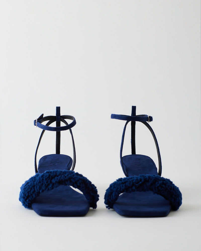 Cameron Suede & Faux Shearling Sandal Navy-03