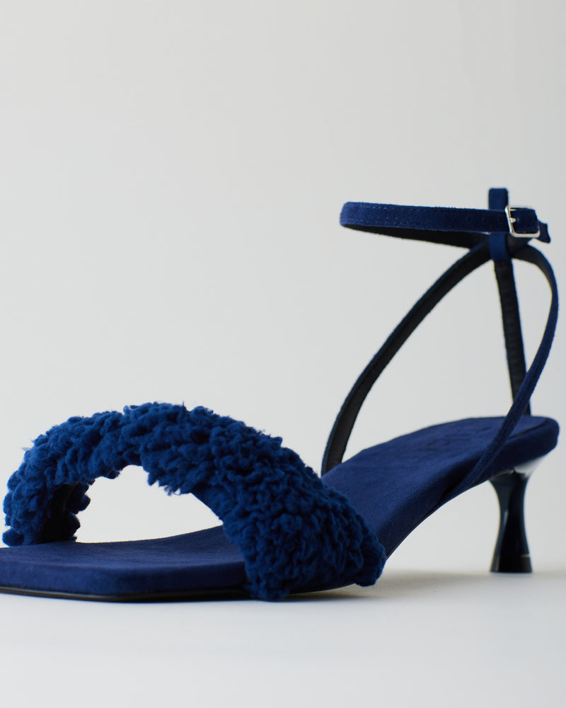 Cameron Suede & Faux Shearling Sandal Navy-05