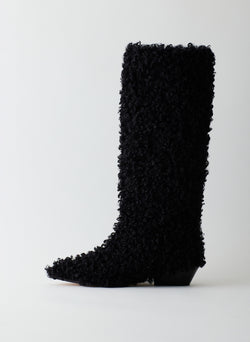 Lola Long Faux Fur Boot Black-02