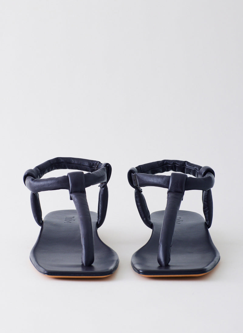 Italian Leather Velcro Sandals Navy | Coopers Of Stortford