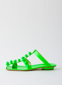 Dex Studded Neon Patent Sandal Neon Green-1
