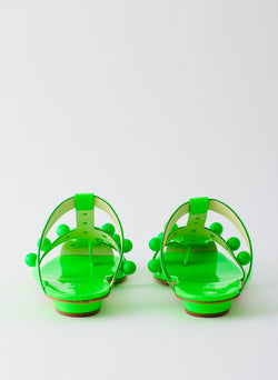 Dex Studded Neon Patent Sandal Neon Green-5