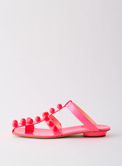 Dex Studded Neon Patent Sandal Neon Pink-1
