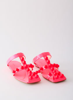 Dex Studded Neon Patent Sandal Neon Pink-3