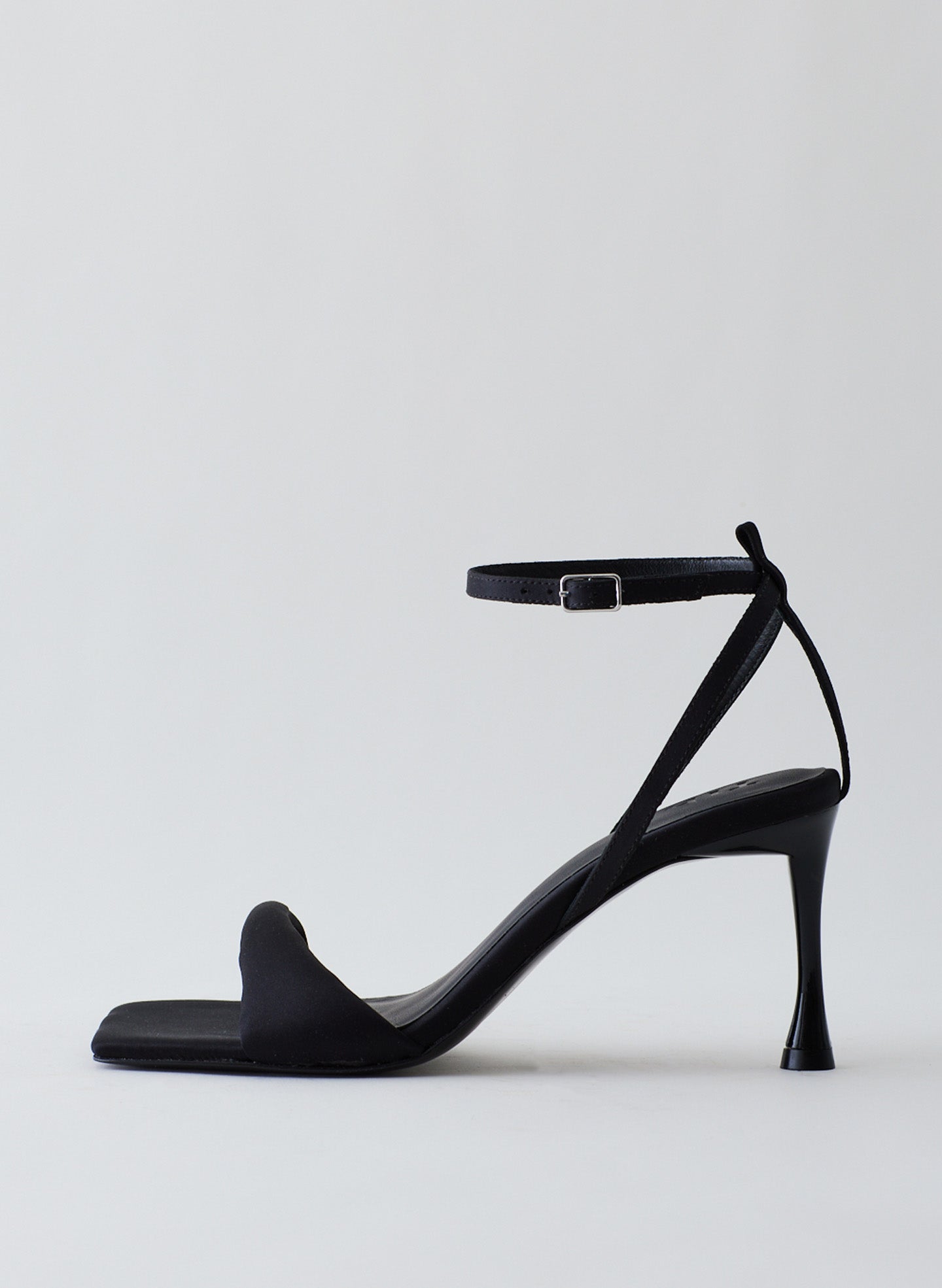 Satin Hugh Sandal - Black-1