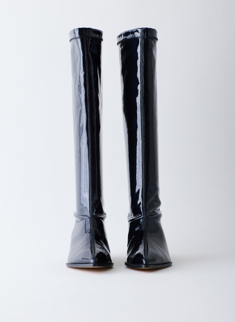 Bronson Faux Patent Leather Boot - Narrow Calf Black-04