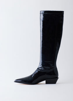 Bronson Faux Patent Leather Boot - Narrow Calf Black-02