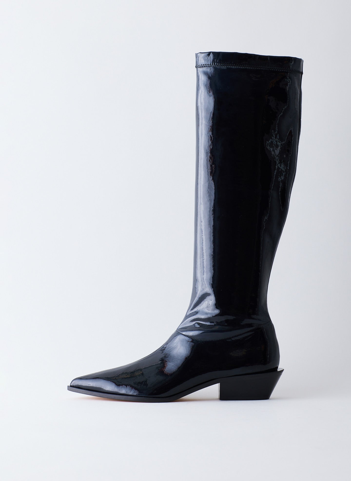 Bronson Faux Patent Leather Boot - Regular Calf - Bronson Faux Patent Leather Boot - Regular Calf