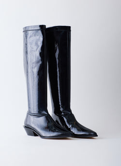 Bronson Faux Patent Leather Boot - Narrow Calf Black-03