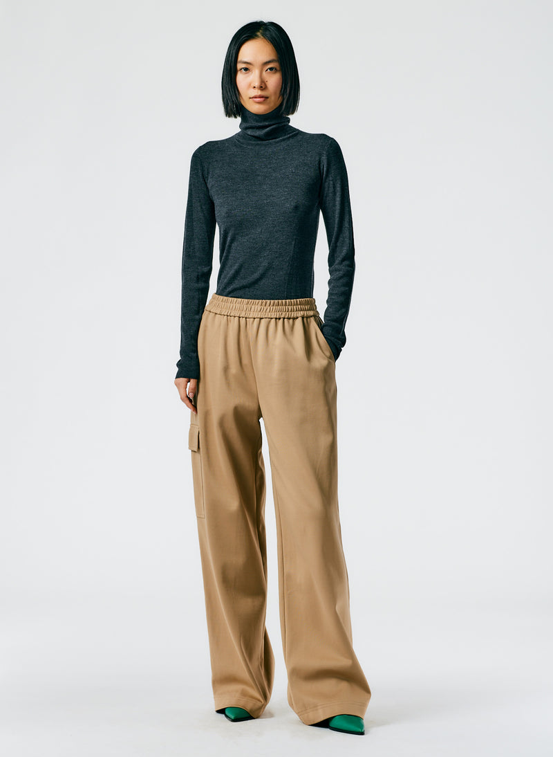 Active Knit Wide Leg Pull On Pant Tan-04