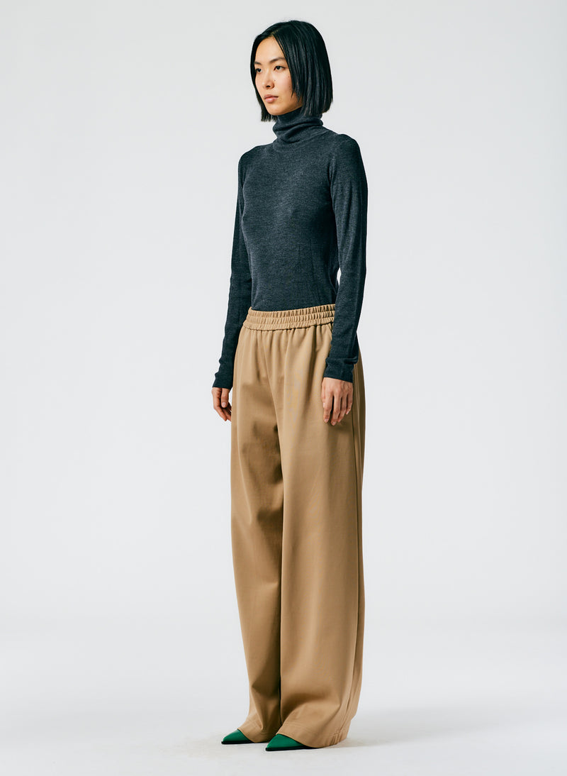 Active Knit Wide Leg Pull On Pant Tan-02