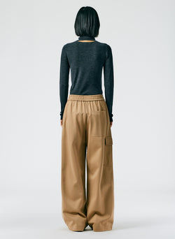 Active Knit Wide Leg Pull On Pant Tan-03