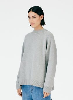 Cashmere Crewneck Oversized Sweater Heather Grey-02