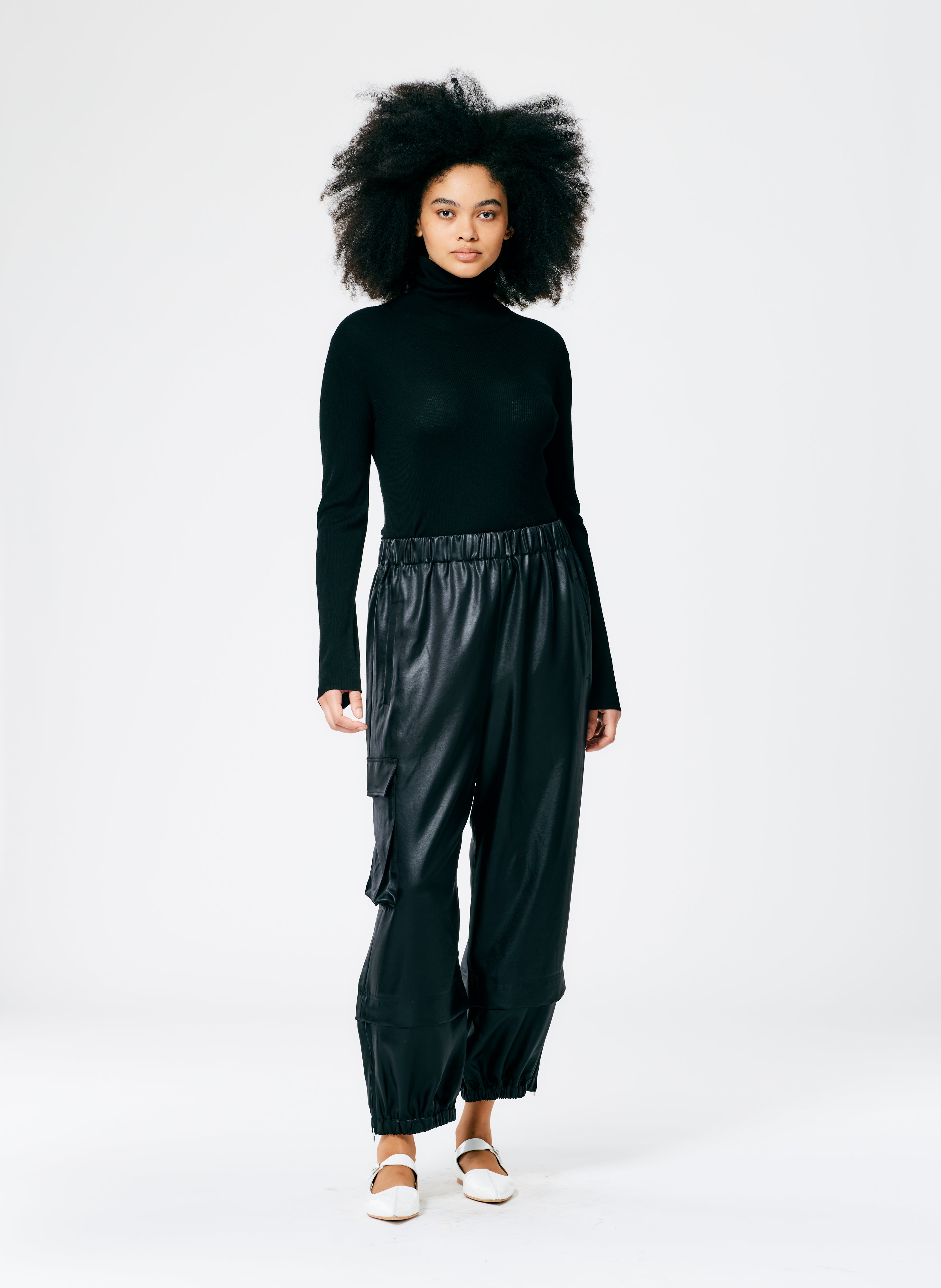 Celia Drape Pull On Wilt Jogger- Regular - Black-1