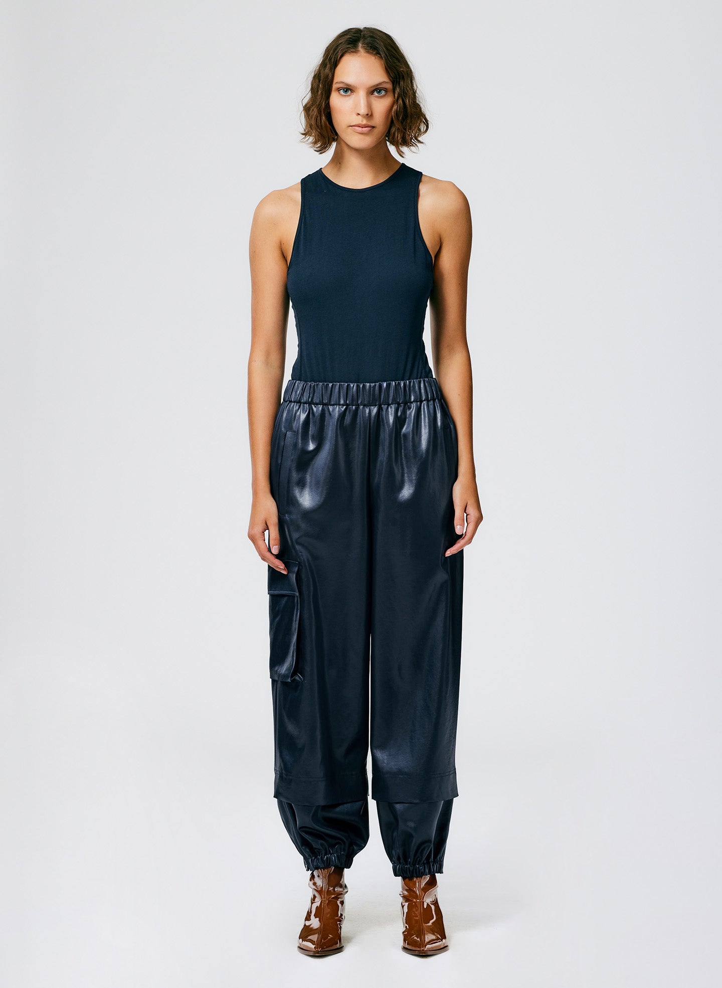 Celia Drape Pull On Wilt Jogger- Regular - Navy-1
