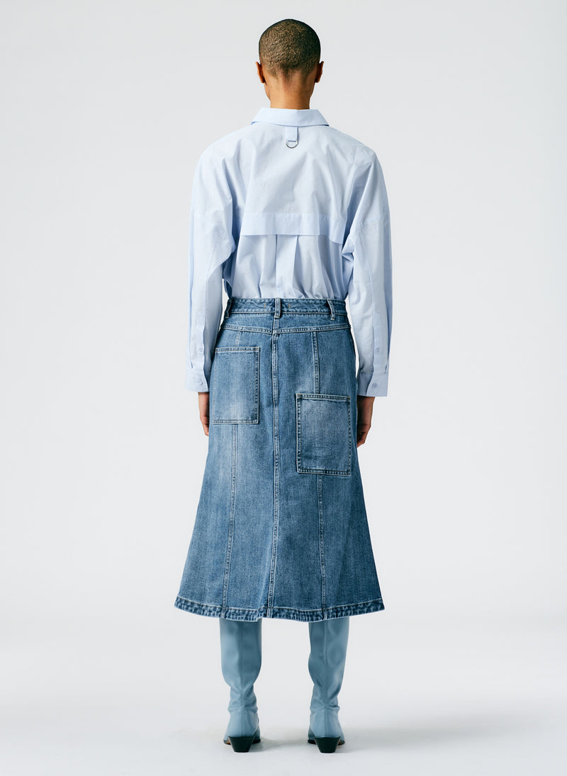 Classic Wash Denim Skirt Classic Blue-03