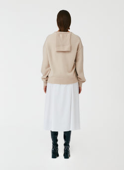 Eco Poplin Back Wrap Skirt White-3