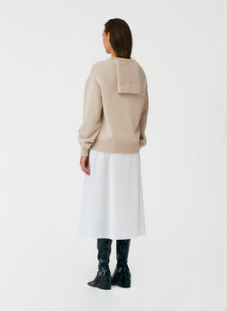 Eco Poplin Back Wrap Skirt White-4