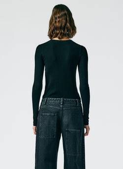 Featherweight Ribbed Sweater Turtleneck Pullover – Tibi Official