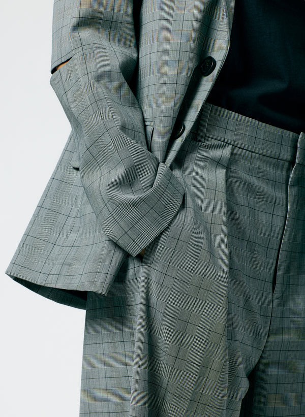 Menswear Suiting Cutout Sleeve Marlon Blazer - White/Black Multi-3