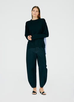 Merino Wool Sweater Combo Pullover Black Multi-06