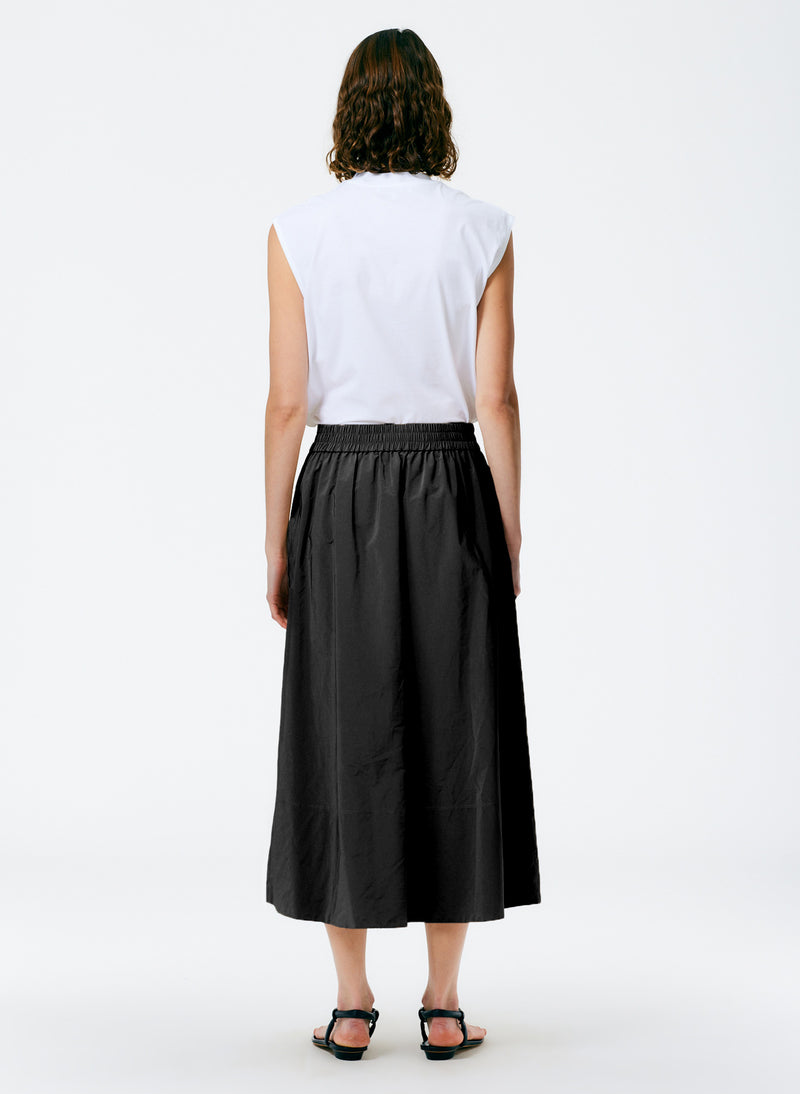 Nylon Pull On Full Skirt Black-3